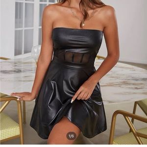 Faux Leather Tube Dress